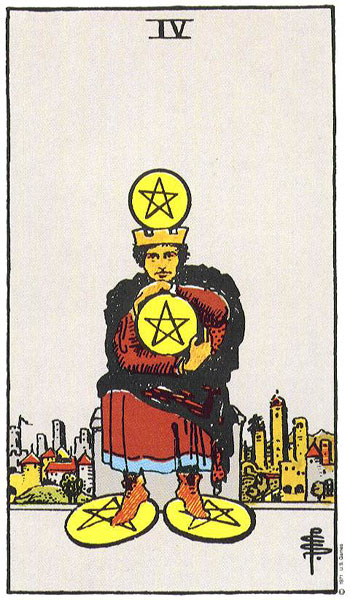 4 de Oros en el Tarot